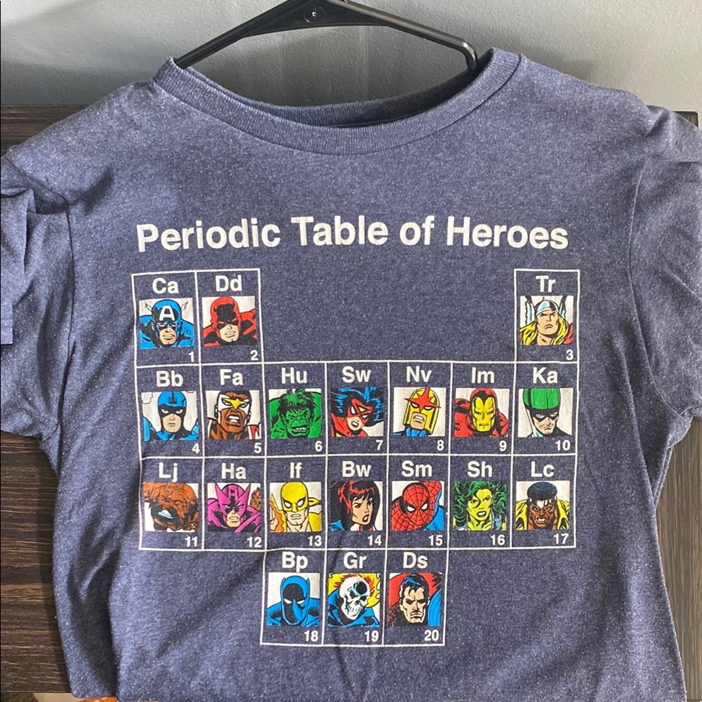 S | Periodic Table Marvel Graphic T-Shirt